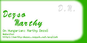 dezso marthy business card