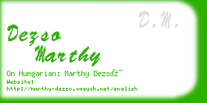 dezso marthy business card